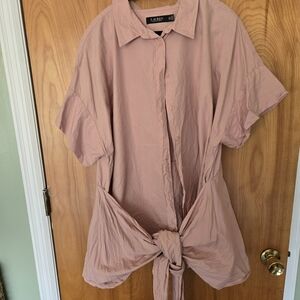 Lauren Ralph Lauren Women's Pink Tie-Front Top